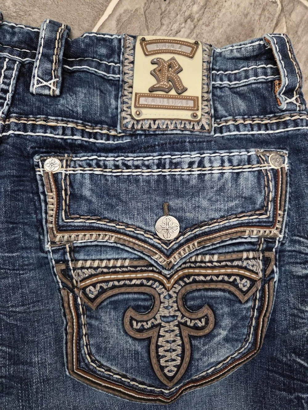 Rock Revival Jeans Slim Straight Tristan Men's Size 38x30 EUC